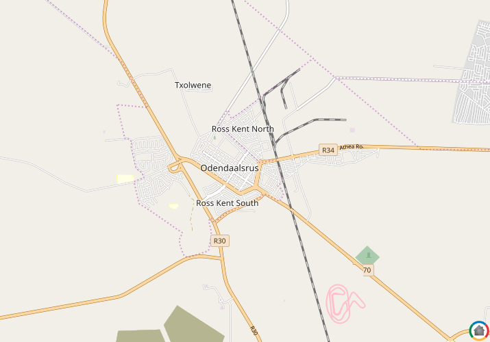 Map location of Odendaalsrus